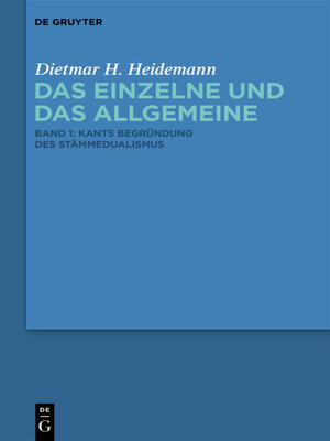 cover image of Kants Begründung des Stämmedualismus